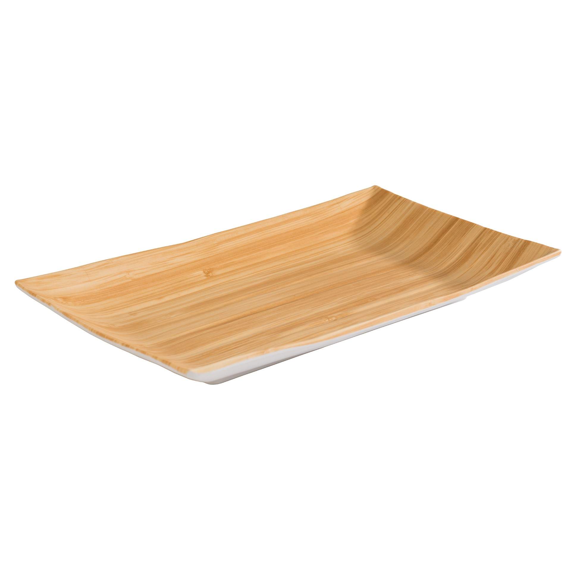 Tablett - Serie Bamboo - bambus / weiß - rechteckig - Abm. 24,5 x 15,5 x 3,0 cm - Melamin - 84807-B