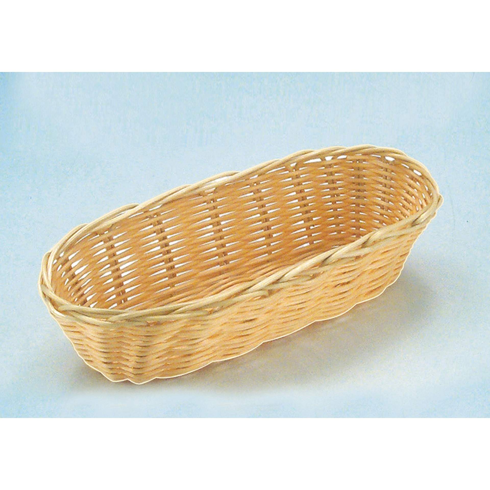 Brot- und Obstkorb - handgeflochten - Serie Basic - hellbeige - oval - Abm. 21 x 10 x 6 cm - Polypropylen - 30282-B