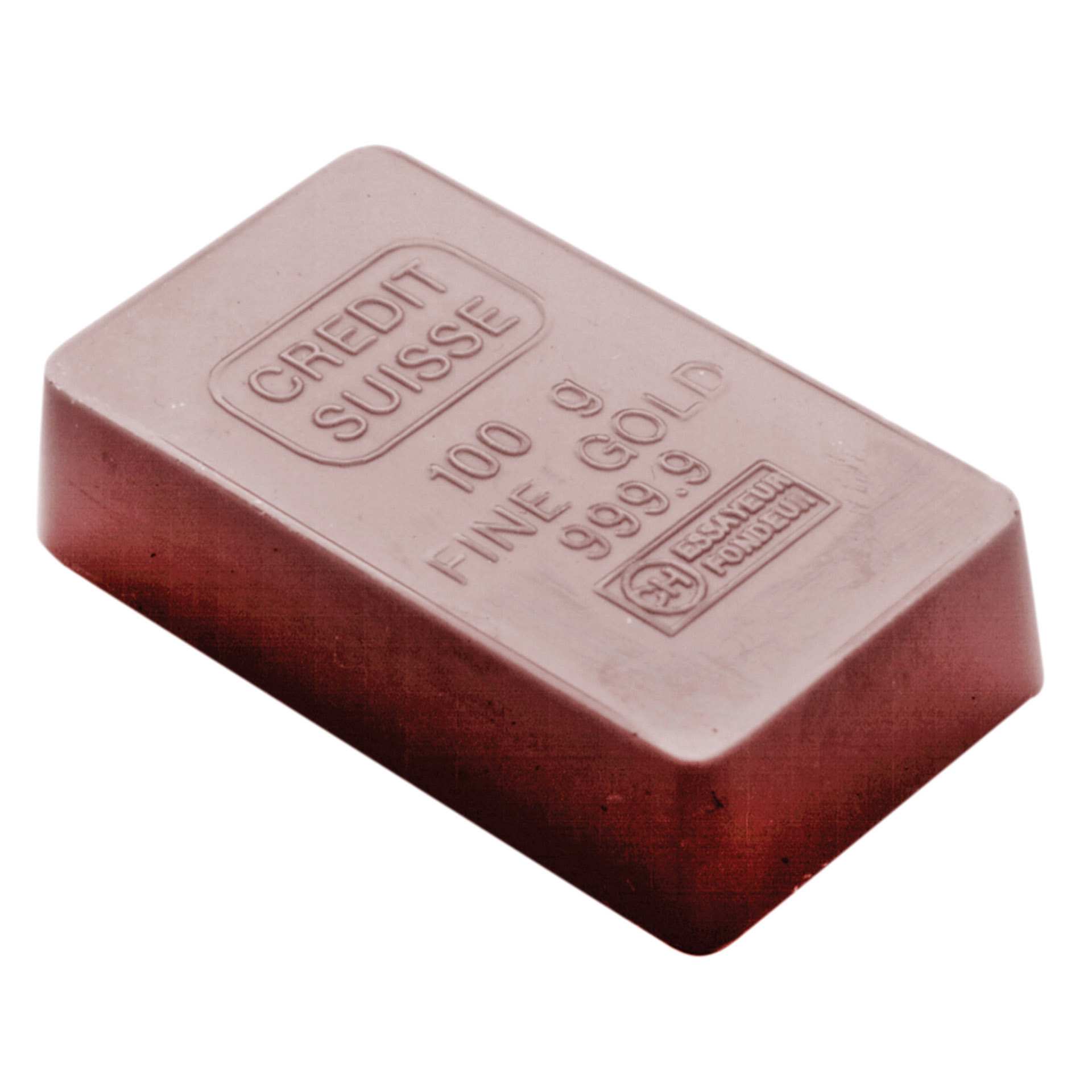 Schokoladen-Form - Nugget aus Gold - Abm. 27,5 x 13,5 x 2,4 cm - Polycarbonat - 421479-C