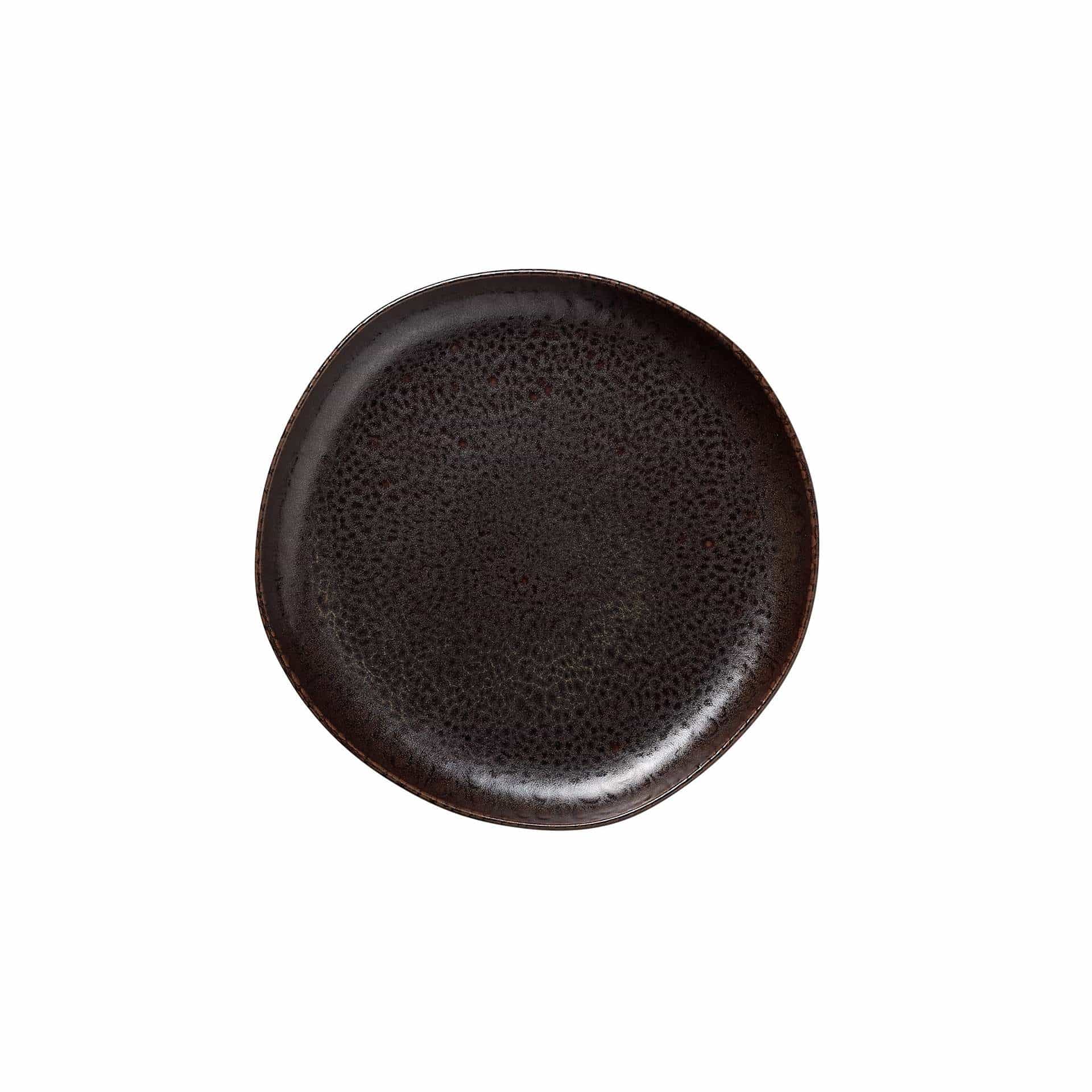 Teller - Set á 6 Stück - Serie Organic+ - metallic brown - flach - Abm. 3 cm - Ø 22,0 cm - Steinzeug - 462001022-A