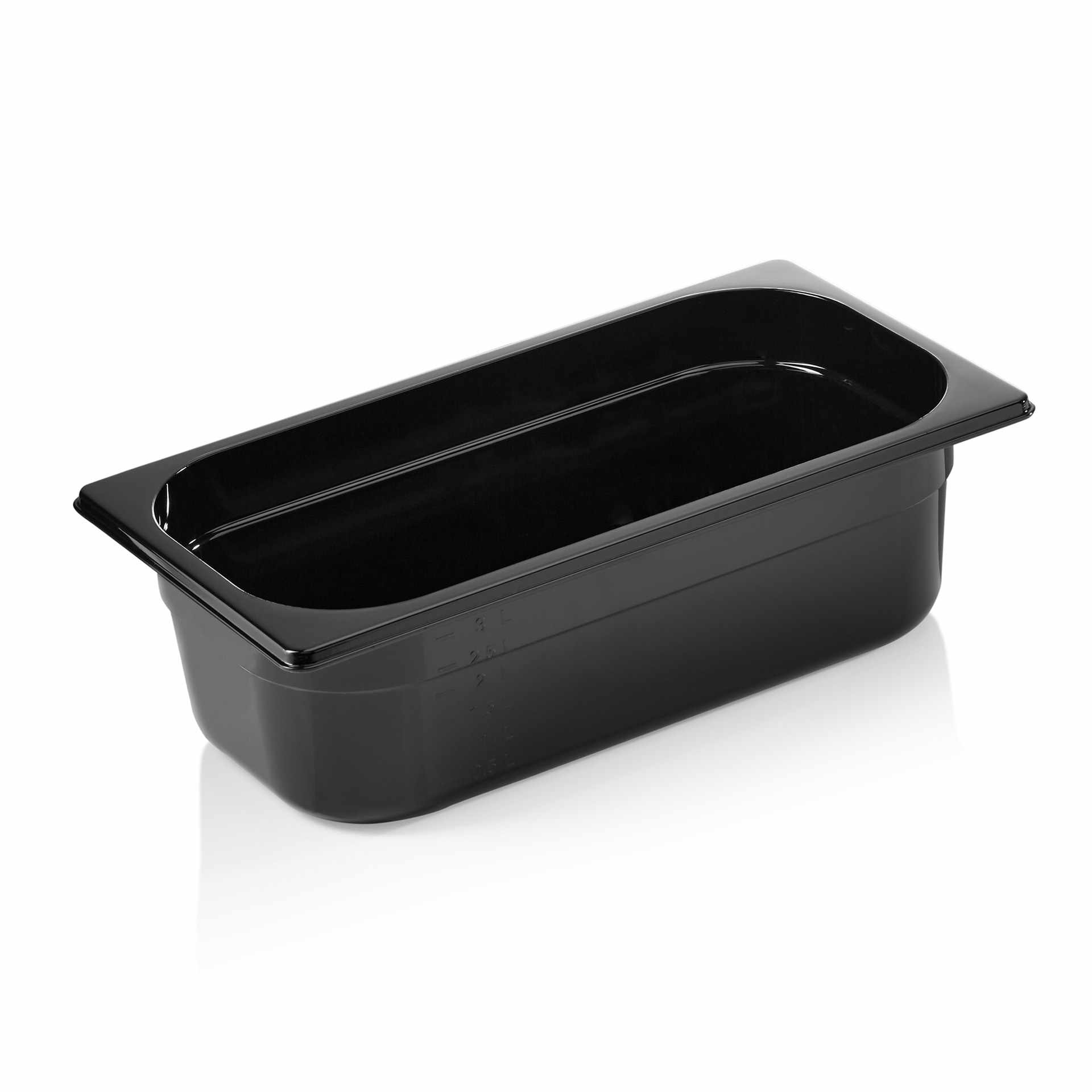 GN-Behälter - Serie GN 96 Black - schwarz - Inhalt 3,8 l - GN 1/3 (325 x 176 mm) - Polycarbonat