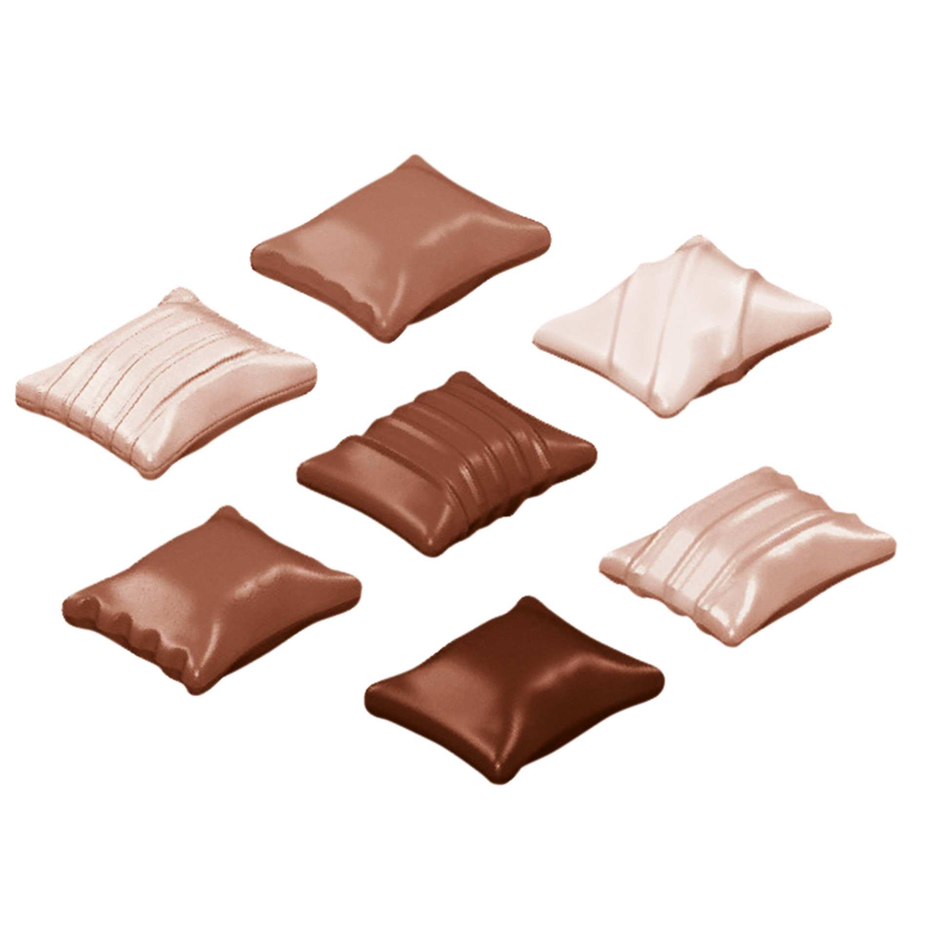 Schokoladen-Form - italienische Ravioli 6 Figuren - Abm. 27,5 x 13,5 x 2,4 cm - Polycarbonat - 421597-C