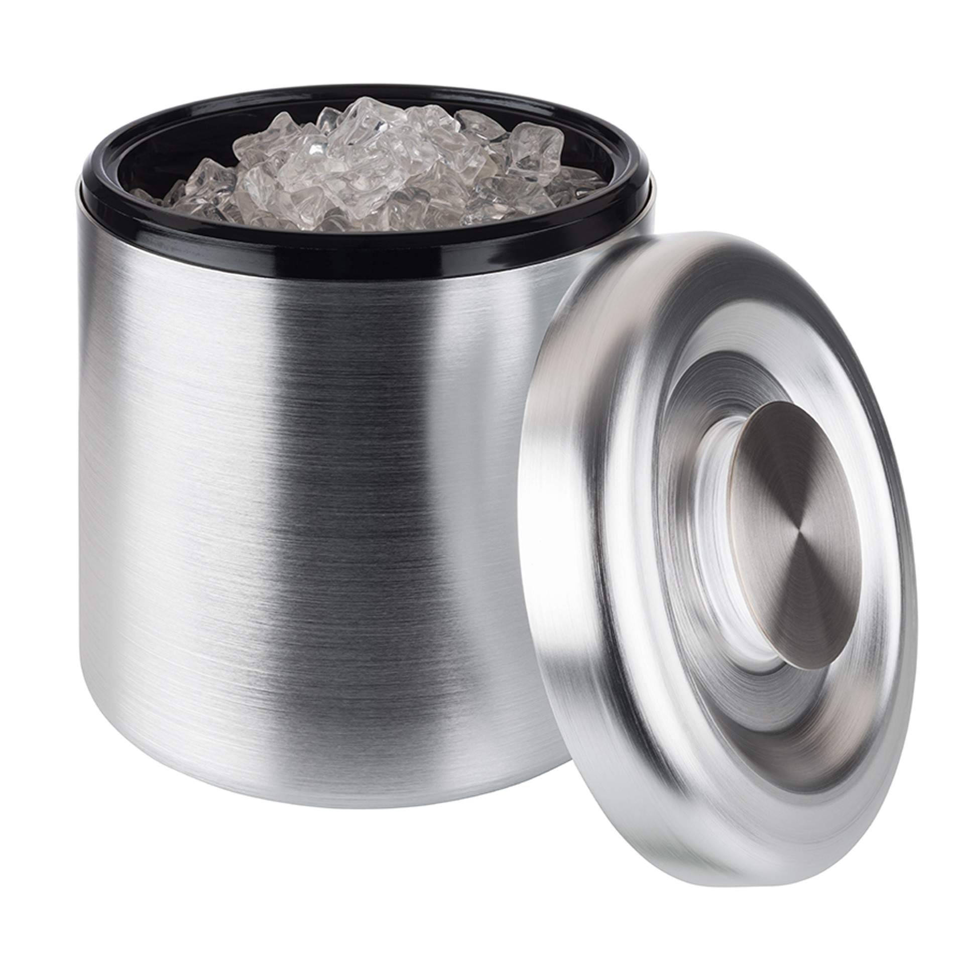 Eisbox - Aluminium eloxiert - silber - rund - Abm. 20,0 cm - Ø 18,5 cm - Inhalt 5,0 l - Aluminium - 36033-B