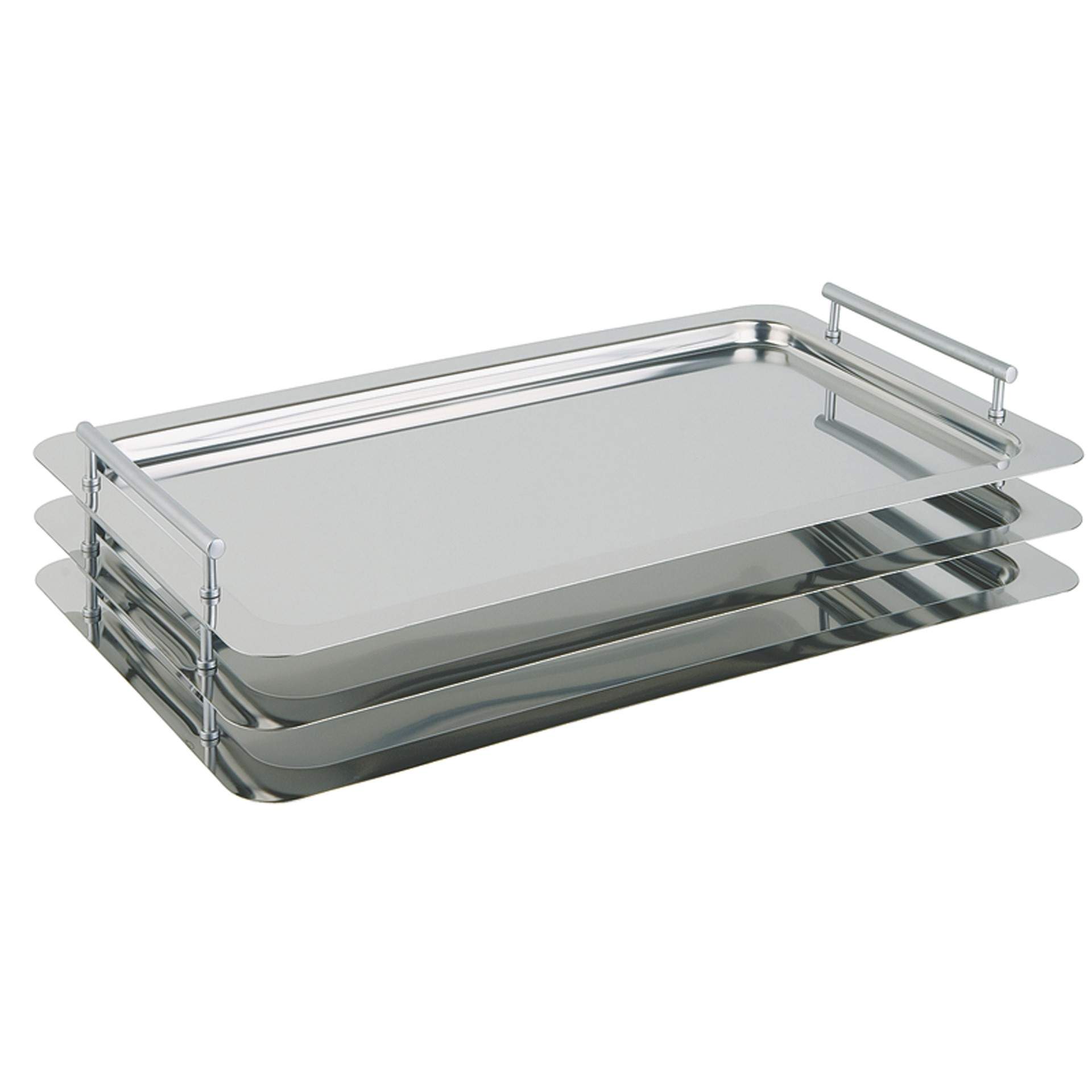 GN-System-Tablett - mit fest verschraubten Griffen - Serie Klassik - Abm. 4,8 cm - GN 1/1 (530 x 325 mm) - Edelstahl - 11295-B