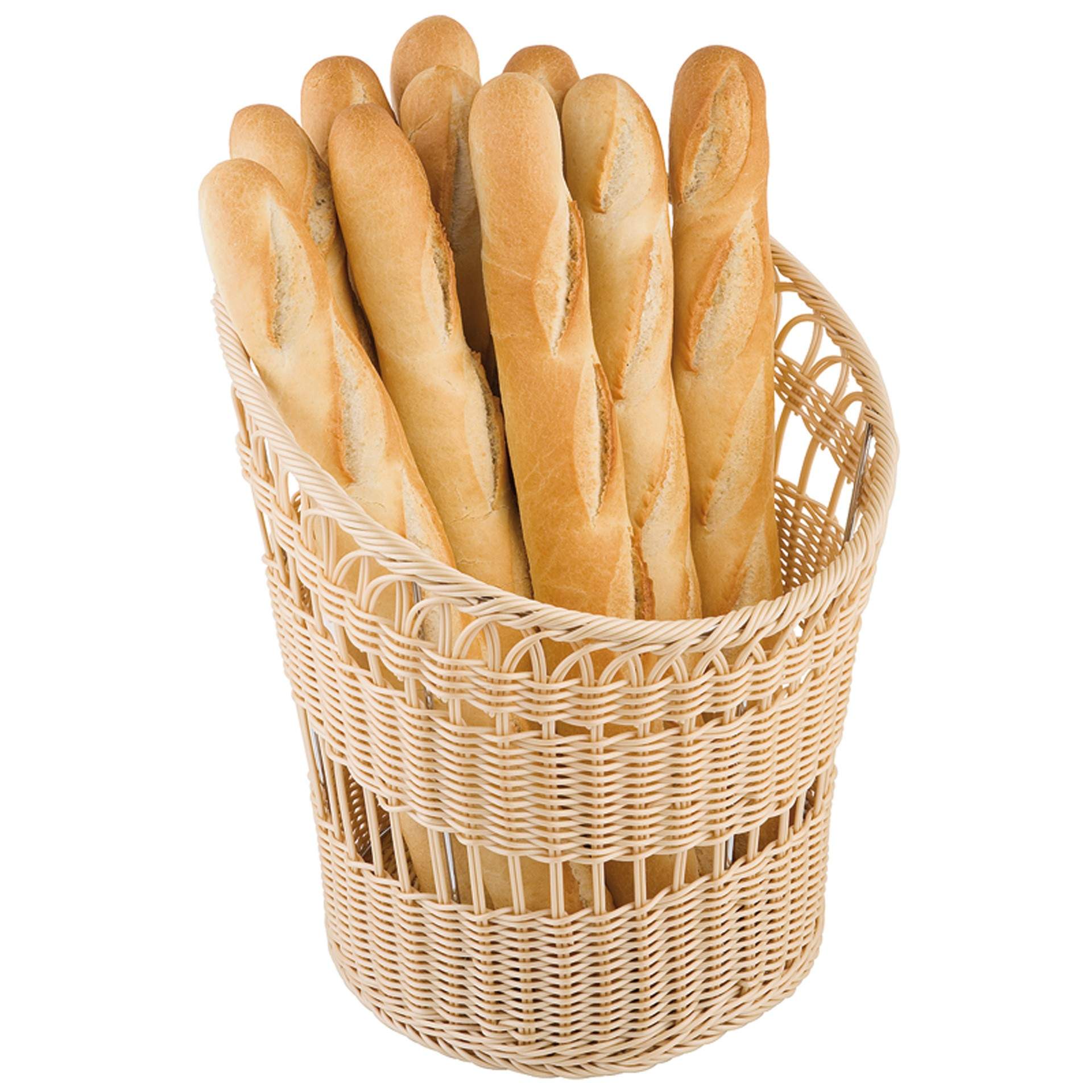 Baguette-Korb - stabile Ausführung - hellbeige - rund - Abm. 25 / 42 cm - Ø 35 cm - Polypropylen - 40198-B