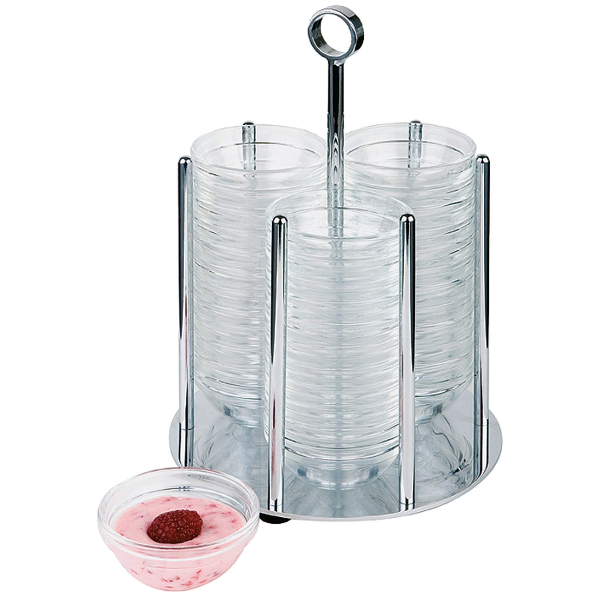 Schälchenspender - Ständer ohne Schalen - Serie Mini - Abm. 25,5 cm - Ø 14,0 cm - Metall, verchromt - 11980-B