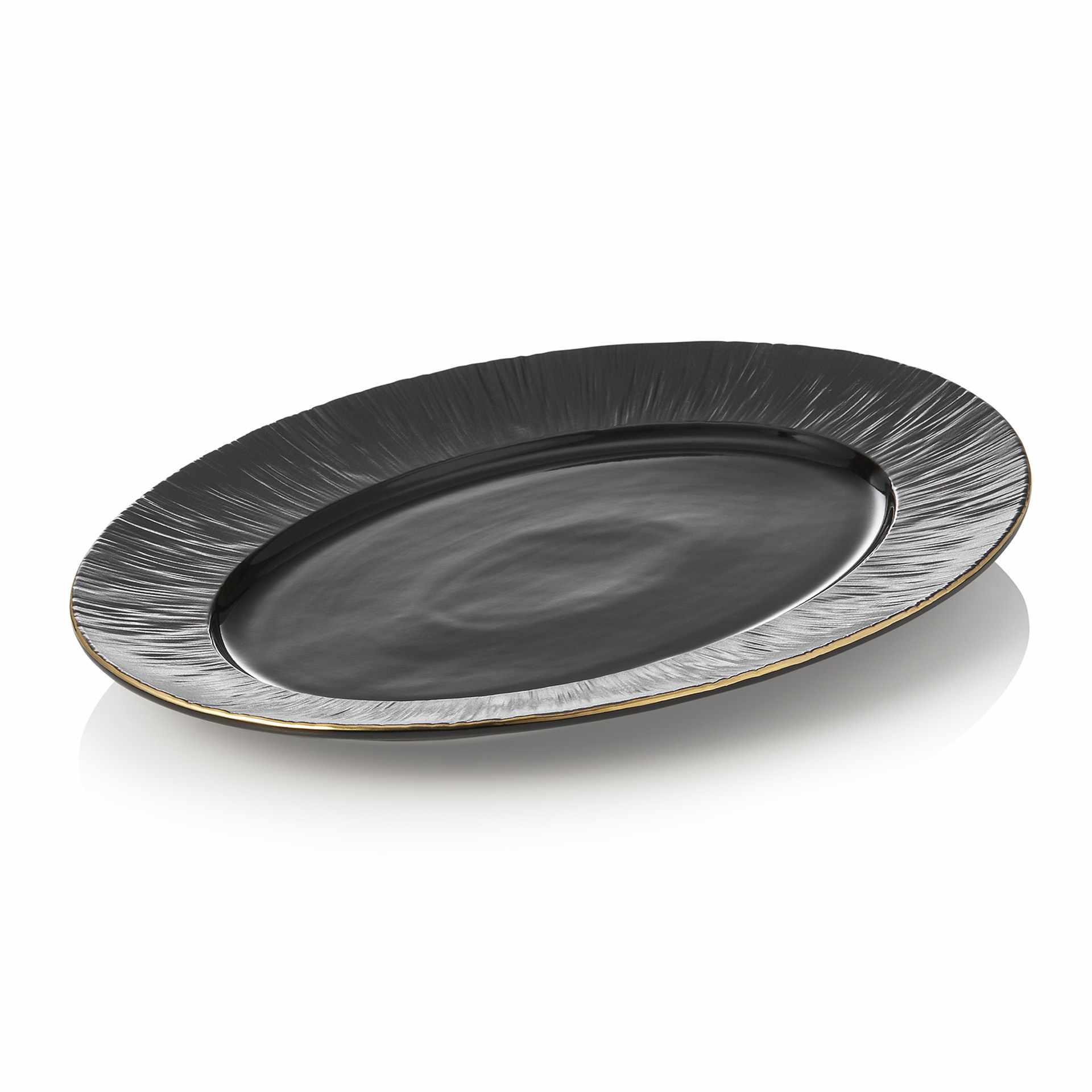 Platte - Serie Maya Kuro - Abm. 33 x 24,5 x 2,5 cm - Porzellan
