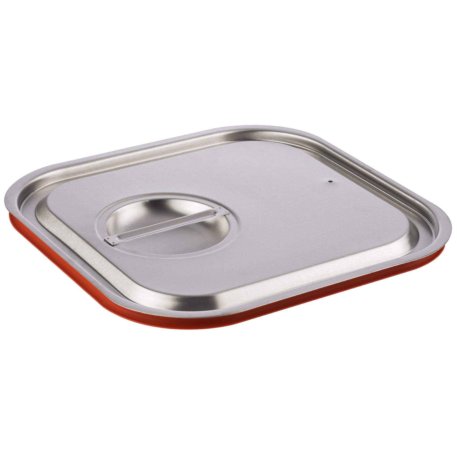 GN-Transport-Steck-Deckel - mit roter Silikondichtung - GN 2/3 - Edelstahl - 80029-B
