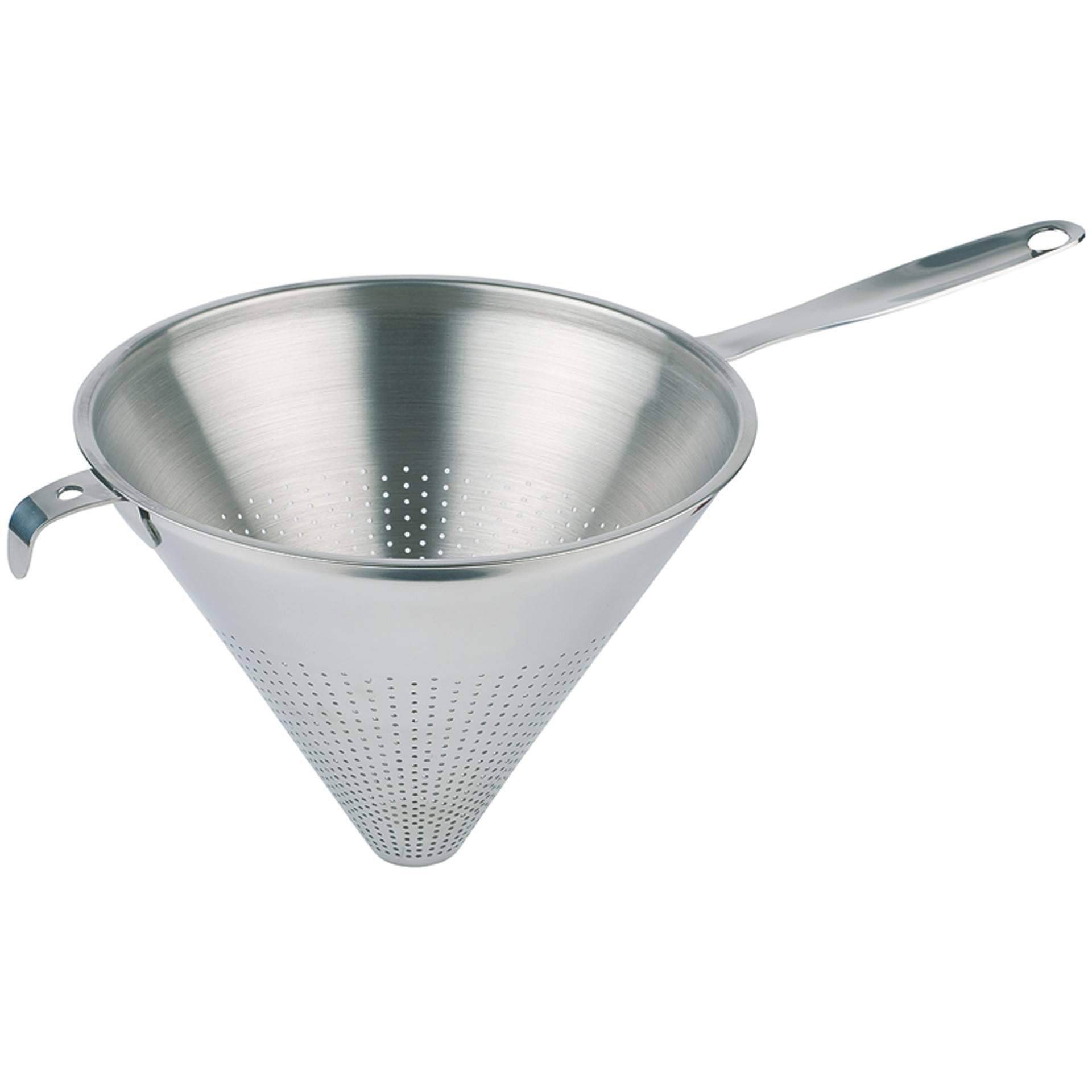 Spitzsieb - Flachstiel - matt poliert - Abm. 18,0 cm - Ø 23,5 cm - Edelstahl - 771-B