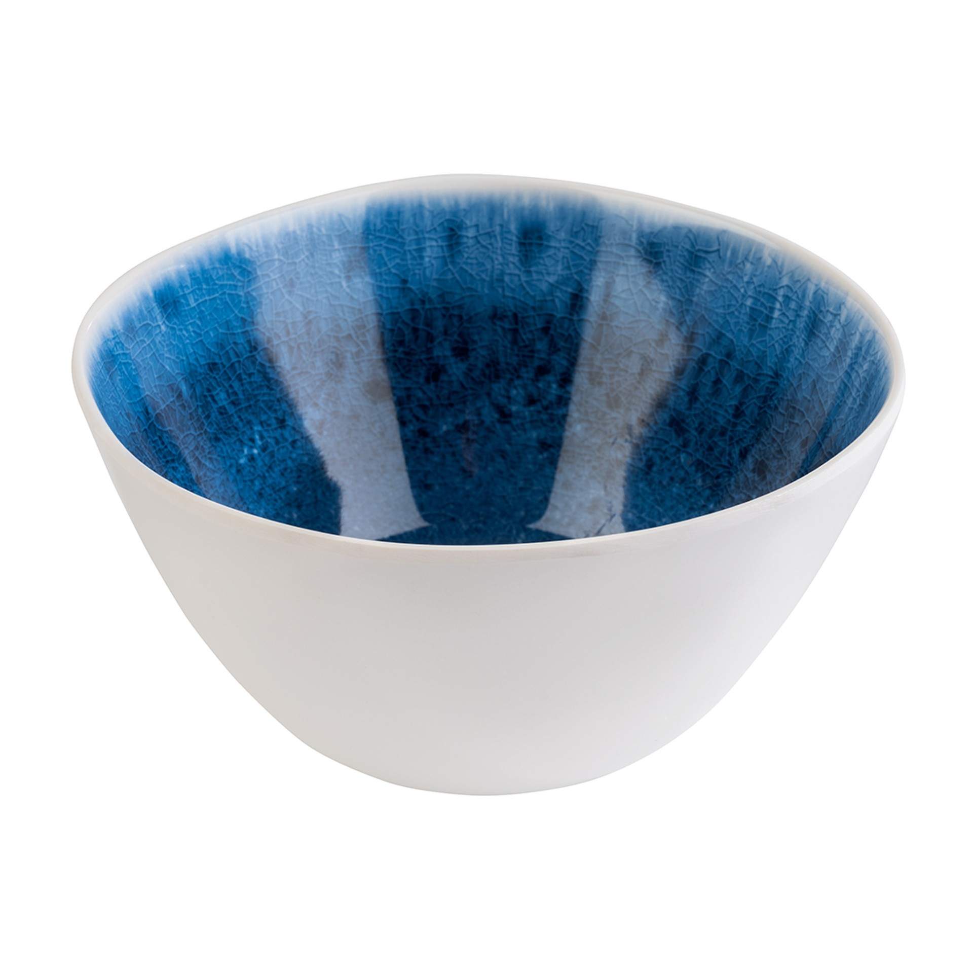 Schale - Serie Blue Ocean - weiß / blau - rund - Abm. 7,5 cm - Ø 15,0 cm - Melamin - 84677-B
