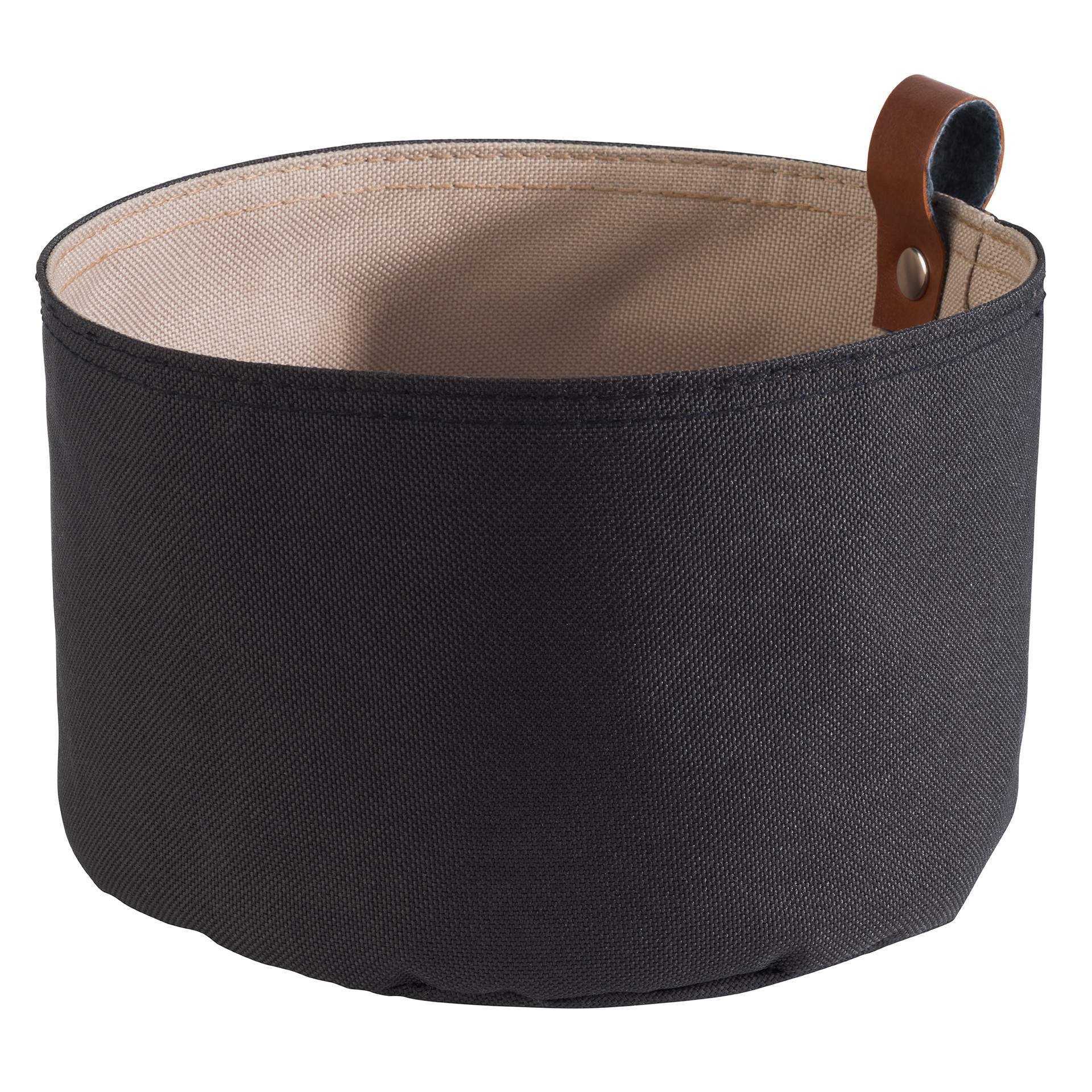 Brottasche - hellbeige / grau - rund - Abm. 11,5 cm - Ø 17,0 cm - Kunstfaser - 30345-B