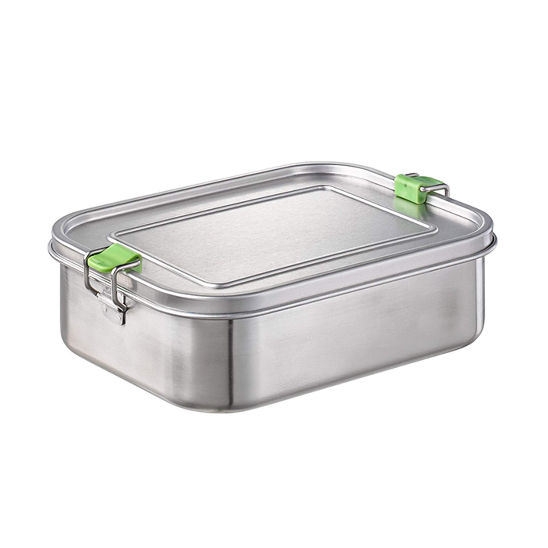 Lunchbox - XL - Abm. 22,5 x 16,5 x 6,5 cm - Inhalt 1,4 l - Edelstahl - 66902-B