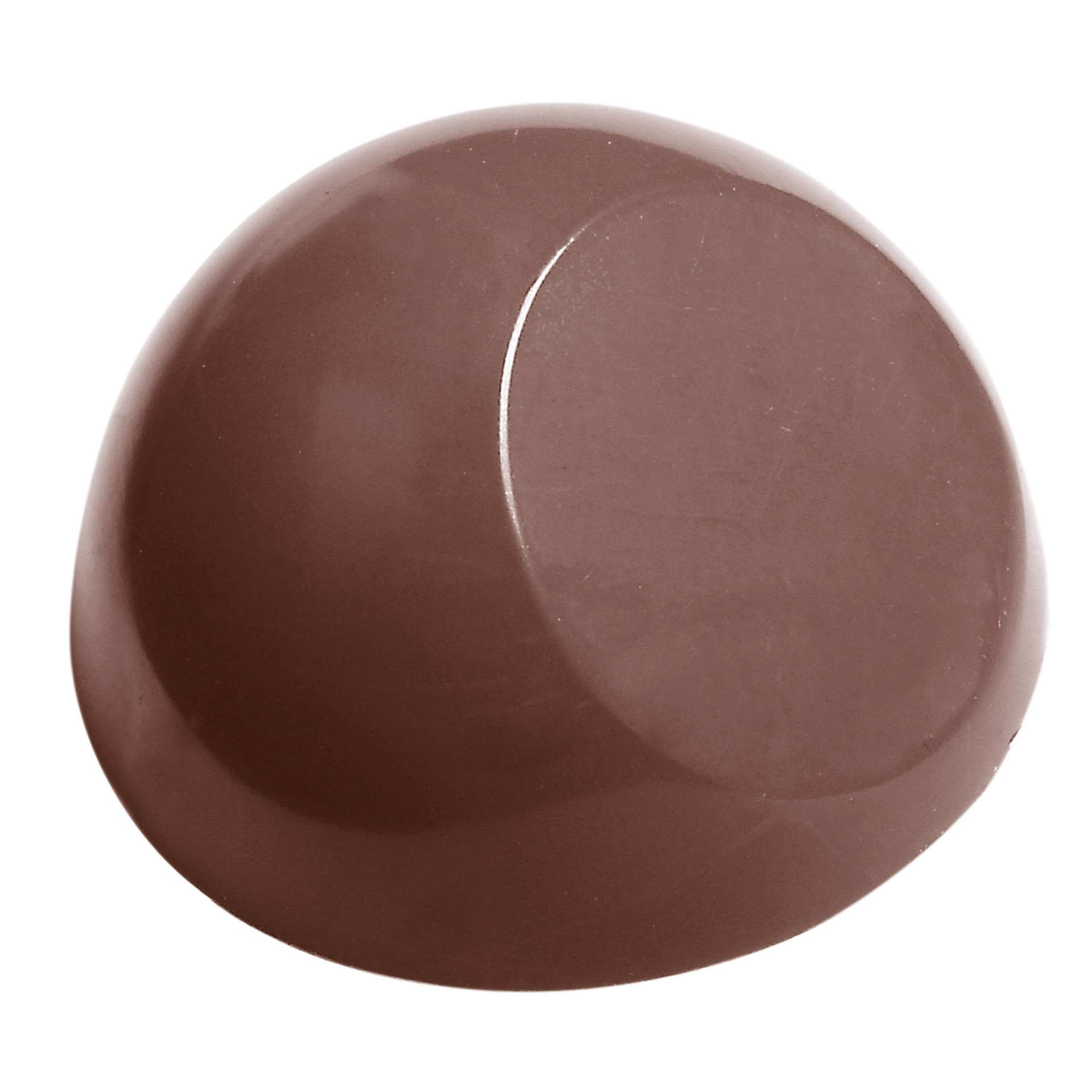 Schokoladen-Form - Halbkugel mit flacher Seite - Abm. 27,5 x 13,5 x 2,4 cm - Polycarbonat - 421561-C