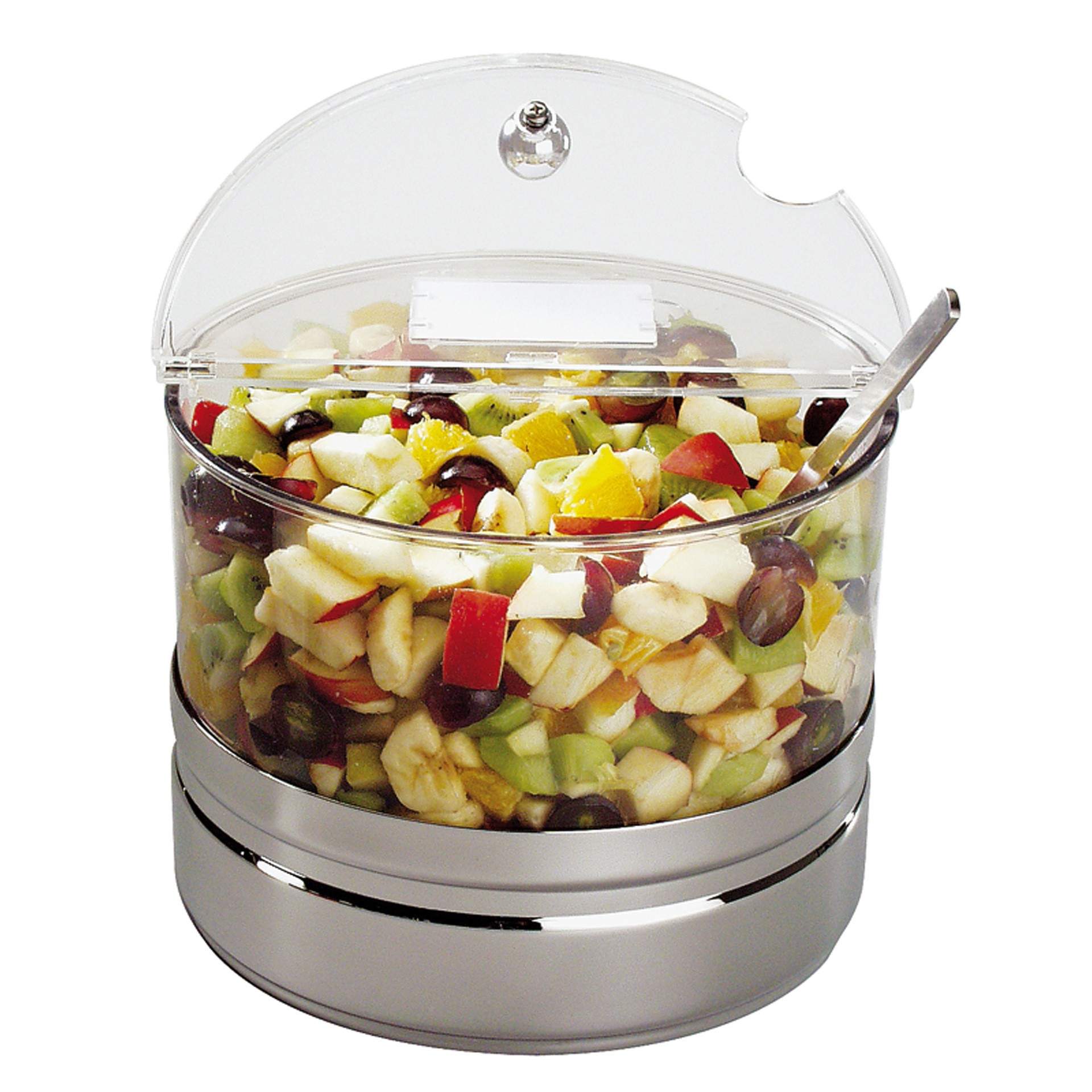 Kühlschale - mit Beschriftungsschild - Serie Top Fresh - hochglanzpoliert - rund - Abm. 18,0 cm - Ø 22,0 cm - Inhalt 4,0 l - Edelstahl / Polycarbonat - 11849-B