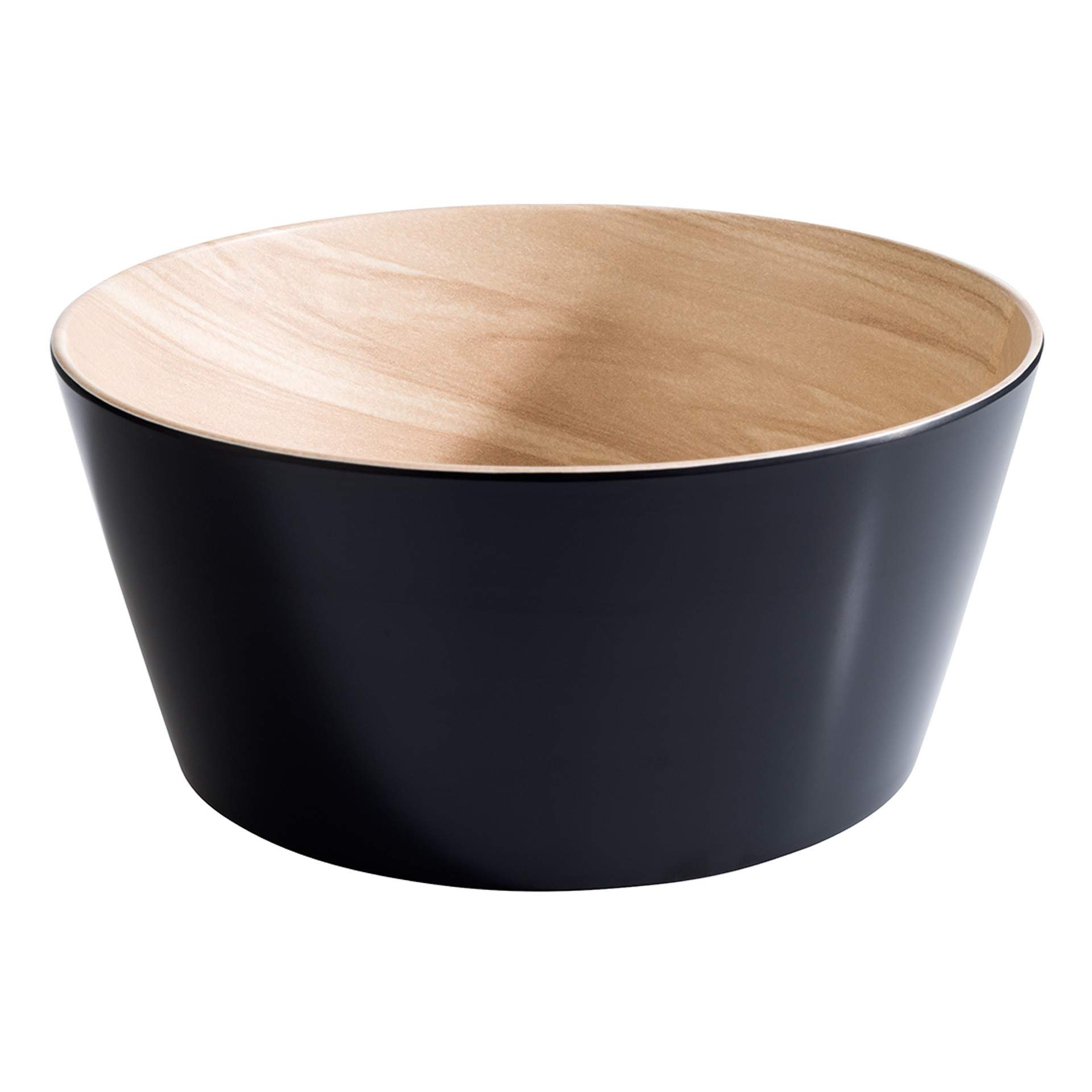 Schale - Serie Frida - schwarz / beige - rund - Abm. 10,5 cm - Ø 22,0 cm - Inhalt 2,2 l - Melamin - 84612-B