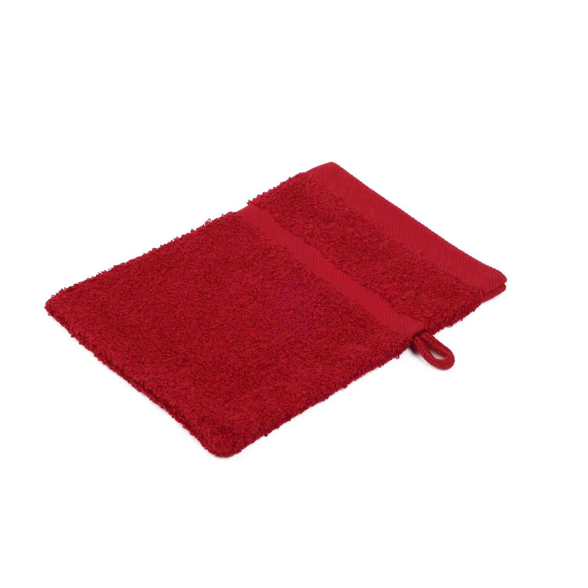 Waschhandschuh - 4-seitig gesäumt - Serie SYLT - bordeaux - Abm. 16 x 21 cm - Baumwolle - 7881-33-1-D