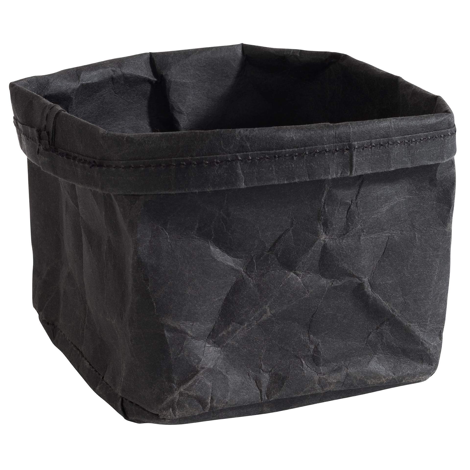 Brottasche - 70% Naturfaser und 30% Kunstharz - Serie Acacia - schwarz - Abm. 12 x 11,5 x 11,5 cm - Naturfaser / Kunstharz - 30356-B
