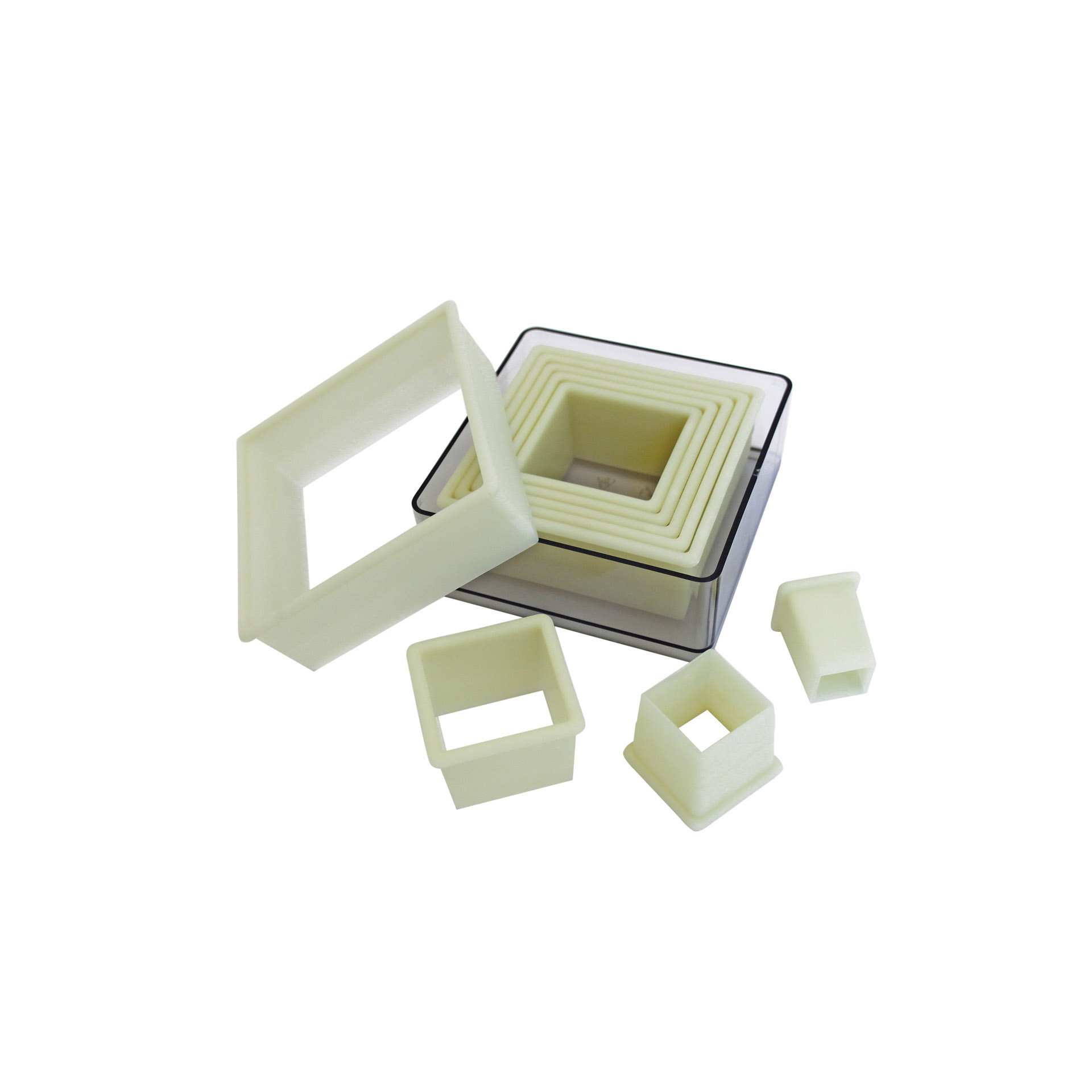 Ausstechersatz - Quadrat, glatt - Abm. 11,5 x 11,5 x 5,0 cm - Polyamid - 166102-C