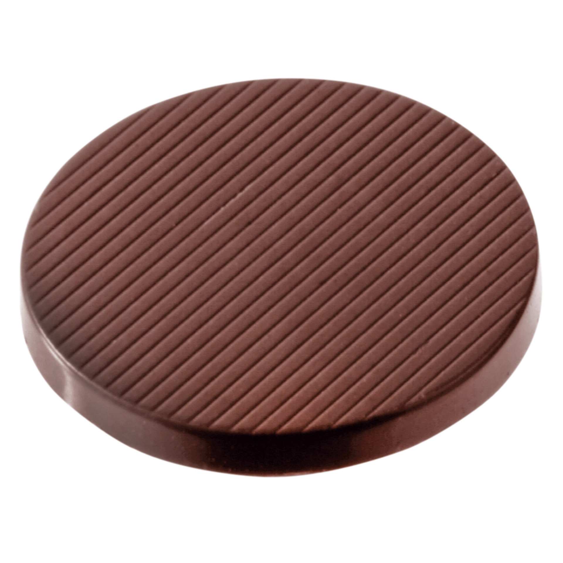 Schokoladen-Form - Keks rund gestreift - Abm. 27,5 x 17,5 x 2,4 cm - Polycarbonat - 422054-C
