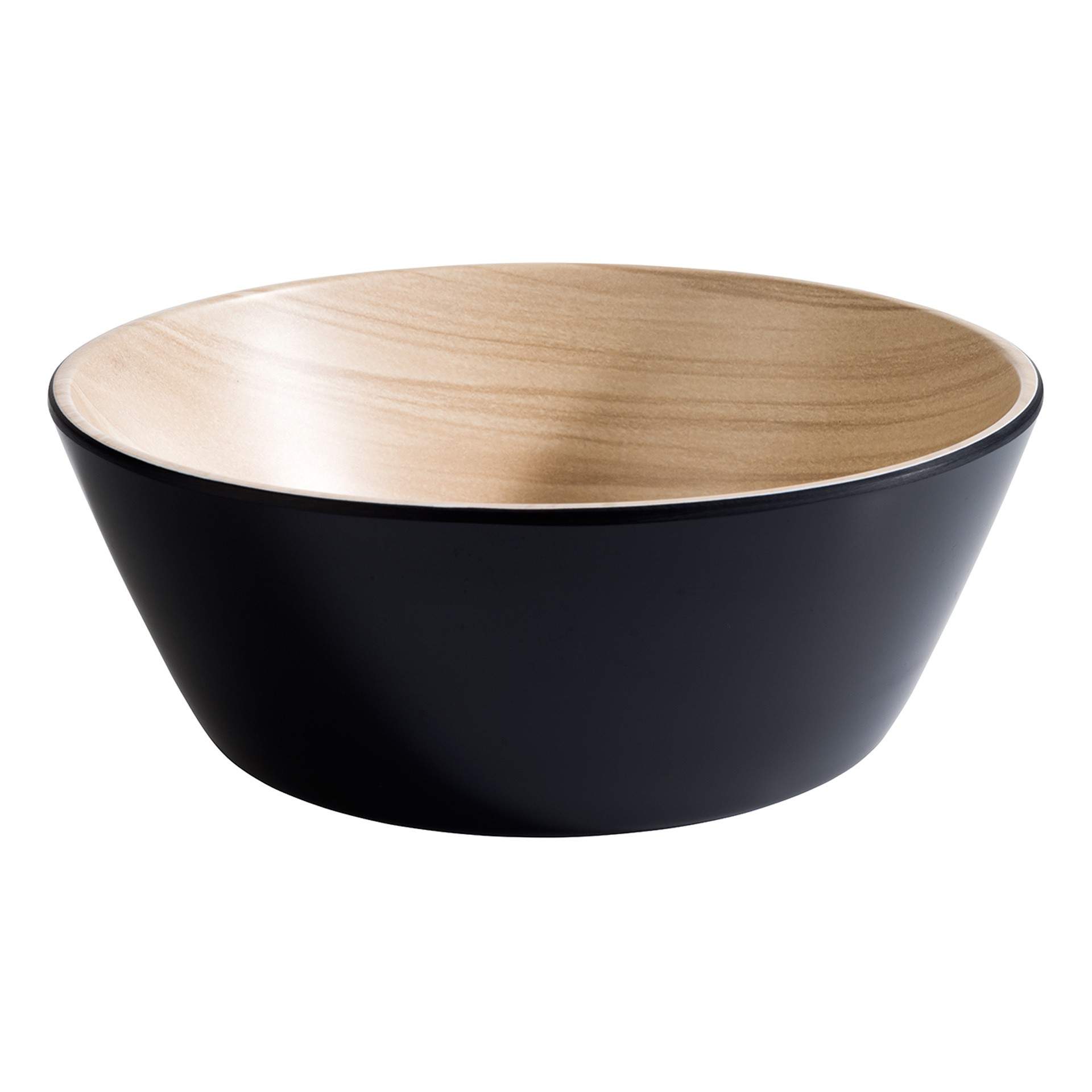 Schale - Serie Frida - schwarz / beige - rund - Abm. 7,5 cm - Ø 20,0 cm - Inhalt 1,2 l - Melamin - 84610-B