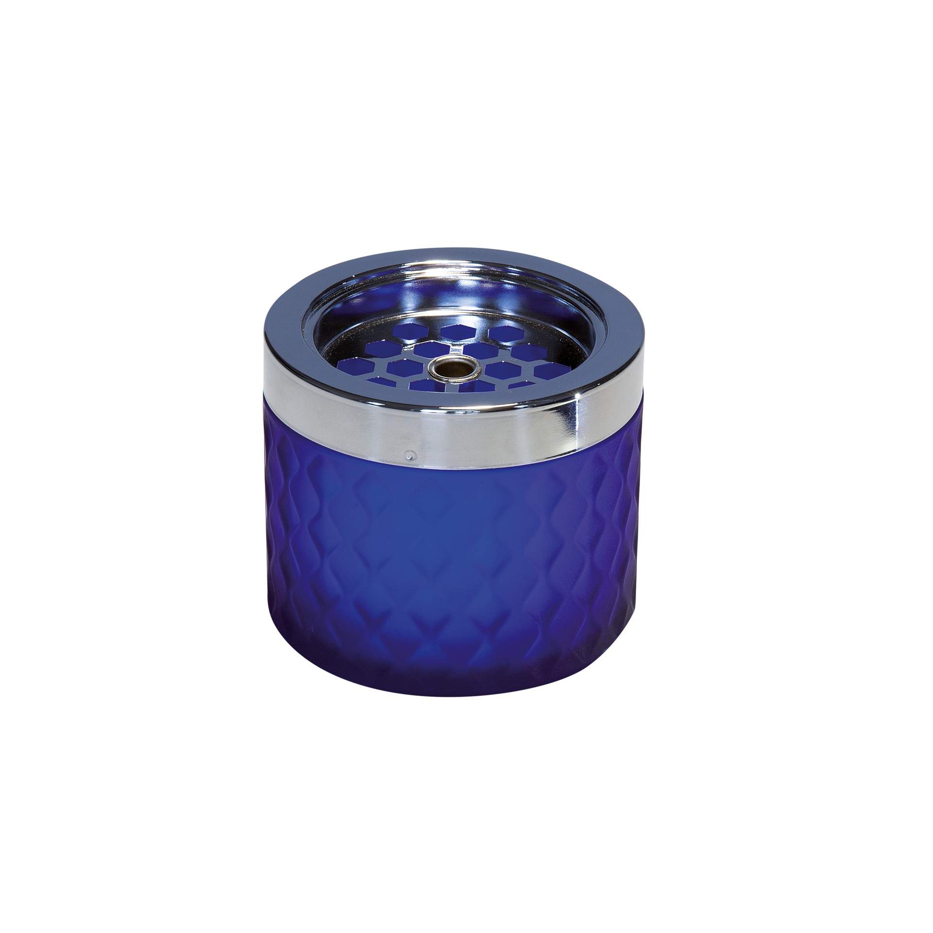 Wind-Aschenbecher - mattes, gefrostetes Glas - blau - Abm. 8,0 cm - Ø 9,5 cm - Glas - 563-B