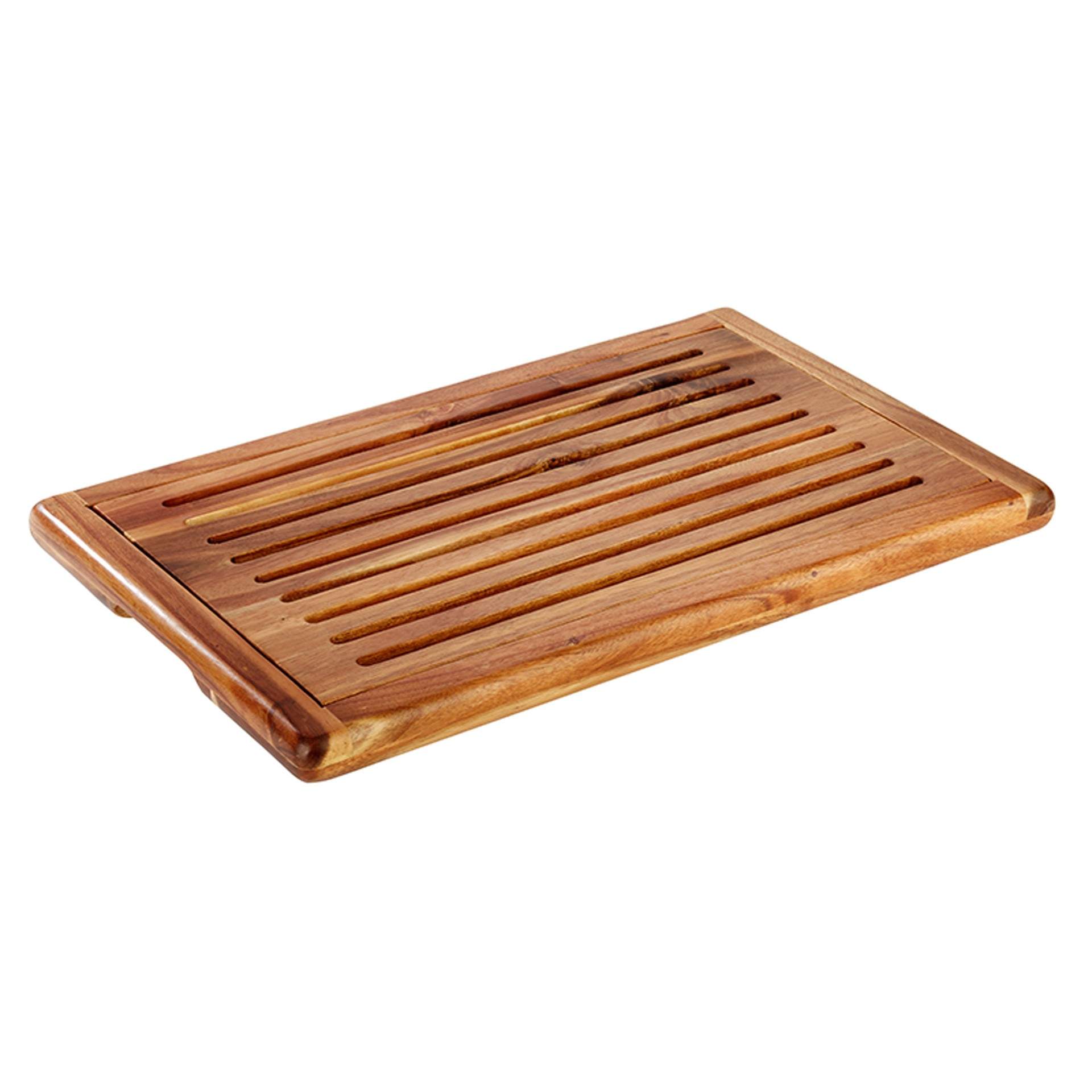 Brotschneidebrett - mit Krümelfach - natur - rechteckig - Abm. 53 x 32,5 x 2,5 cm - Akazienholz - 884-B
