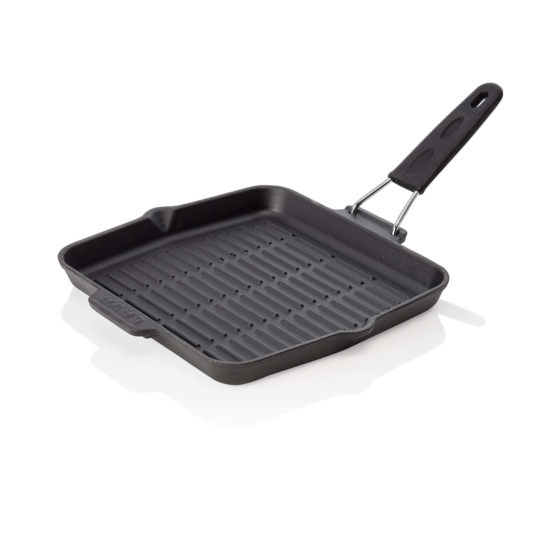 Grillpfanne - mit abnehmbarem Griff aus Edelstahl und Silikonüberzug - Serie Lava - quadratisch - 360803024-A