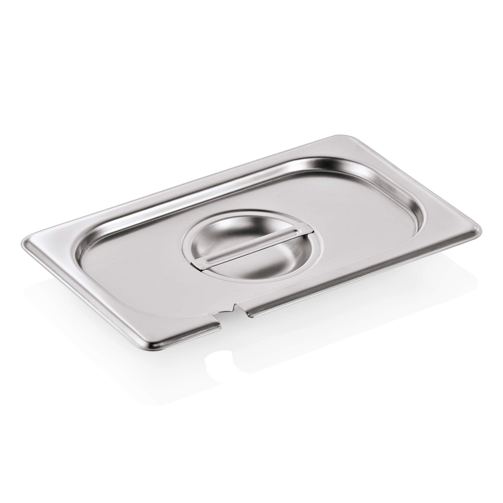 GN-Deckel - mit Löffeleinschnitt - Serie 90 - GN 1/4 (265 x 162 mm) - Edelstahl - 9014002-A