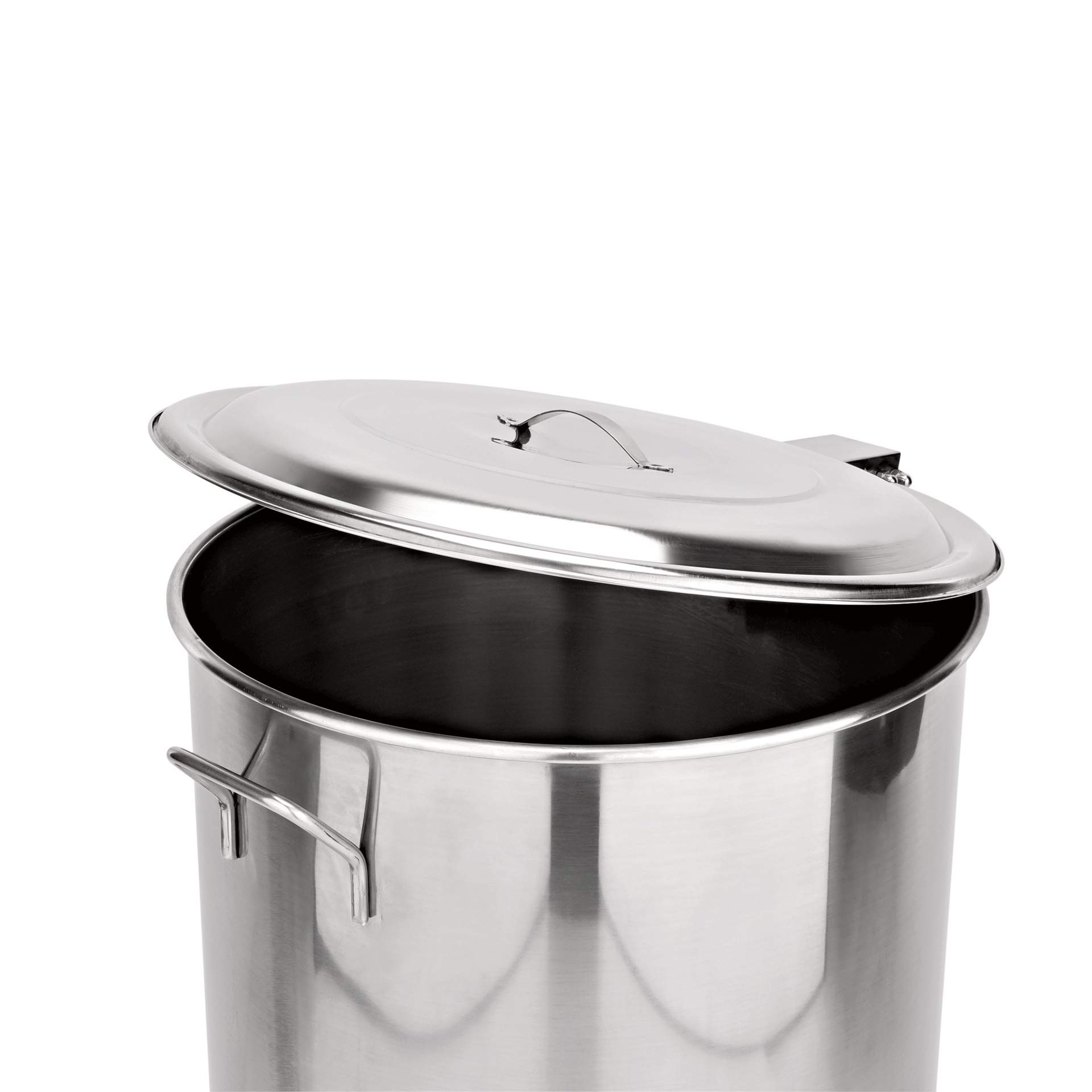 Abfallbehälter - mit Fußpedal  - Abm. 52 / 63 cm - Ø 40 cm - Chromnickelstahl - 4453500-A