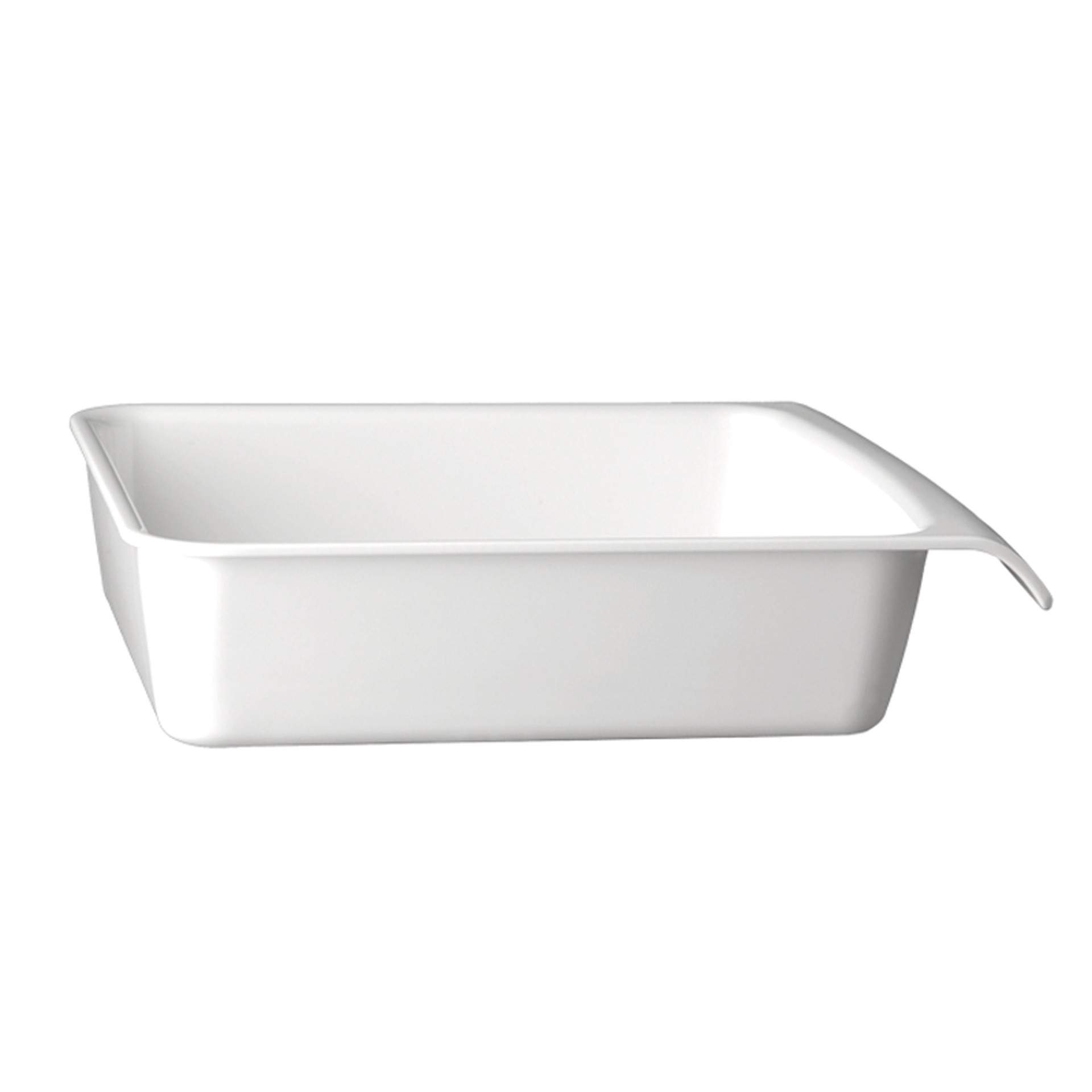 Schale - langer Griff - Serie Cascade - weiß - Abm. 32,5 x 26,5 x 7,5 cm - Inhalt 3,65 l - GN 1/2 (325 x 265 mm) - Melamin - 83960-B