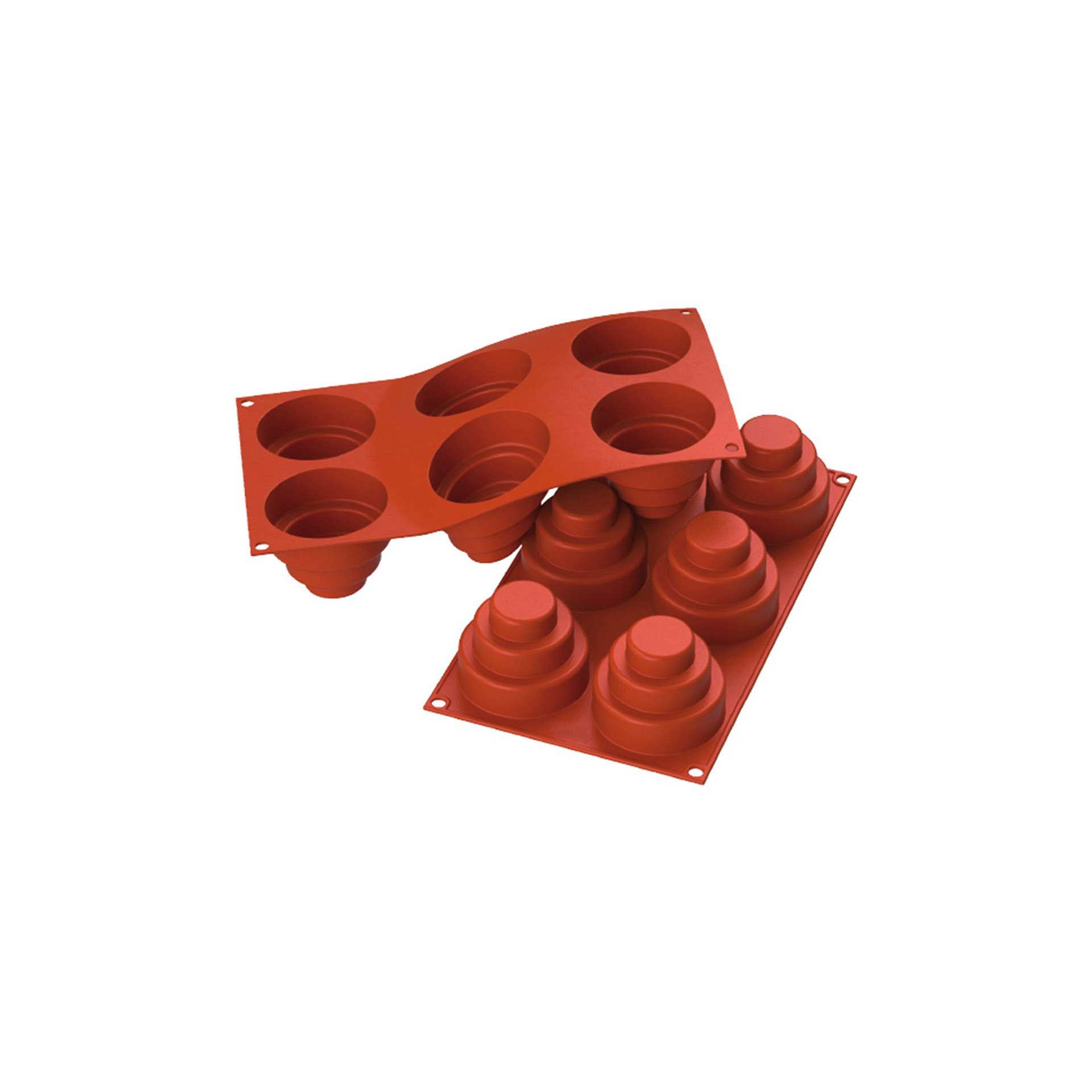 Backform - Mini-Kuchen - Abm. 30,0 x 18,0 x 6,5 cm - Inhalt 6 x 0,177 l - GN 1/3 (325 x 176 mm) - Silikon - 115211-C