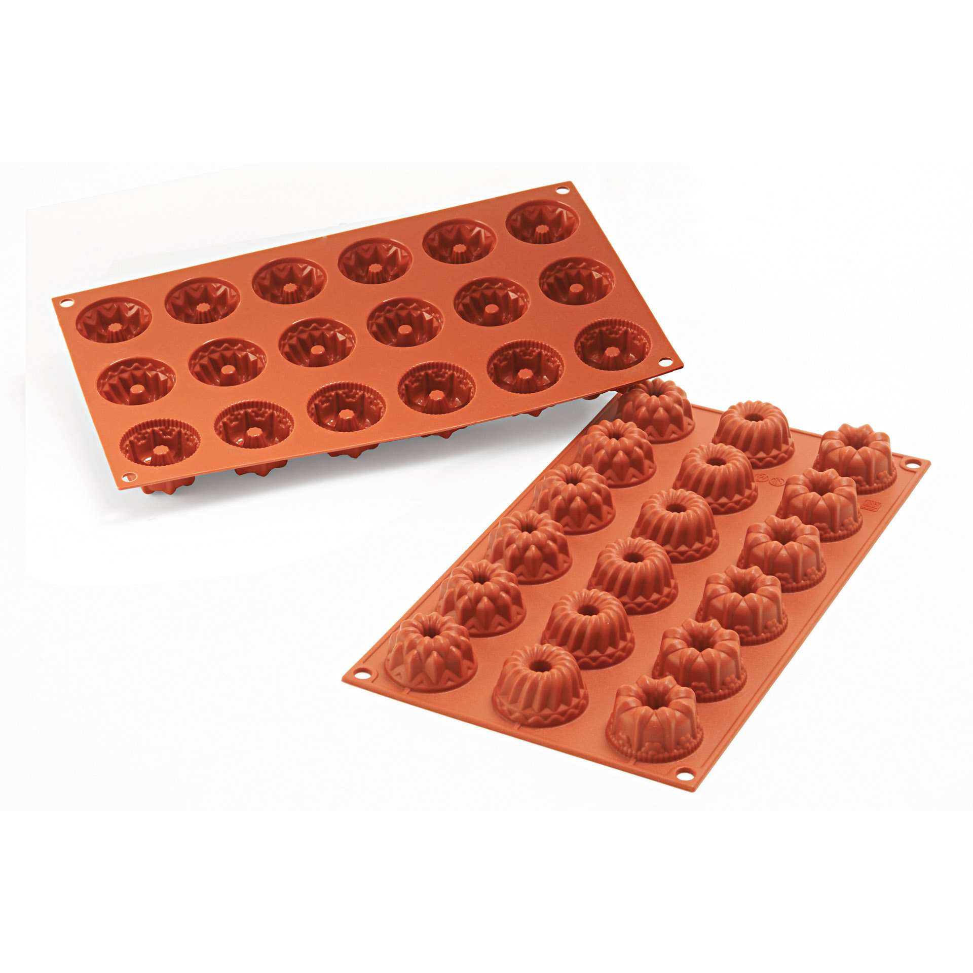 Backform - Mini Fantasy - Abm. 30,0 x 17,5 x 2,5 cm - Inhalt 18 x 0,0175 l - GN 1/3 (325 x 176 mm) - Silikon - 115215-C