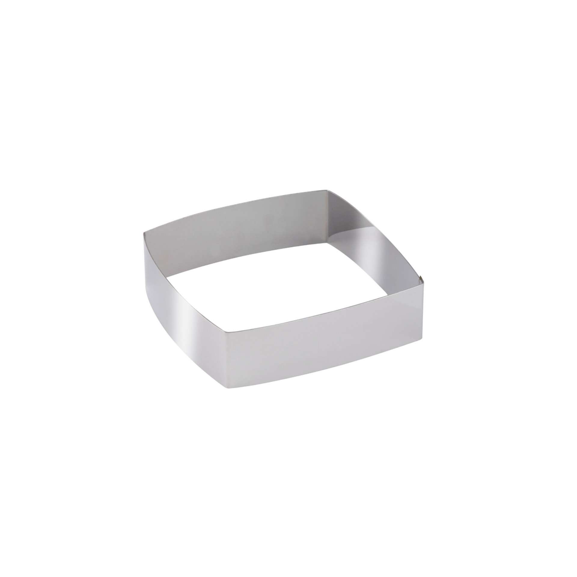 Dessertring / Tortenring - Viereck - gewölbt - Abm. 14,0 x 14,0 x 5,0 cm - Edelstahl - 155350-C