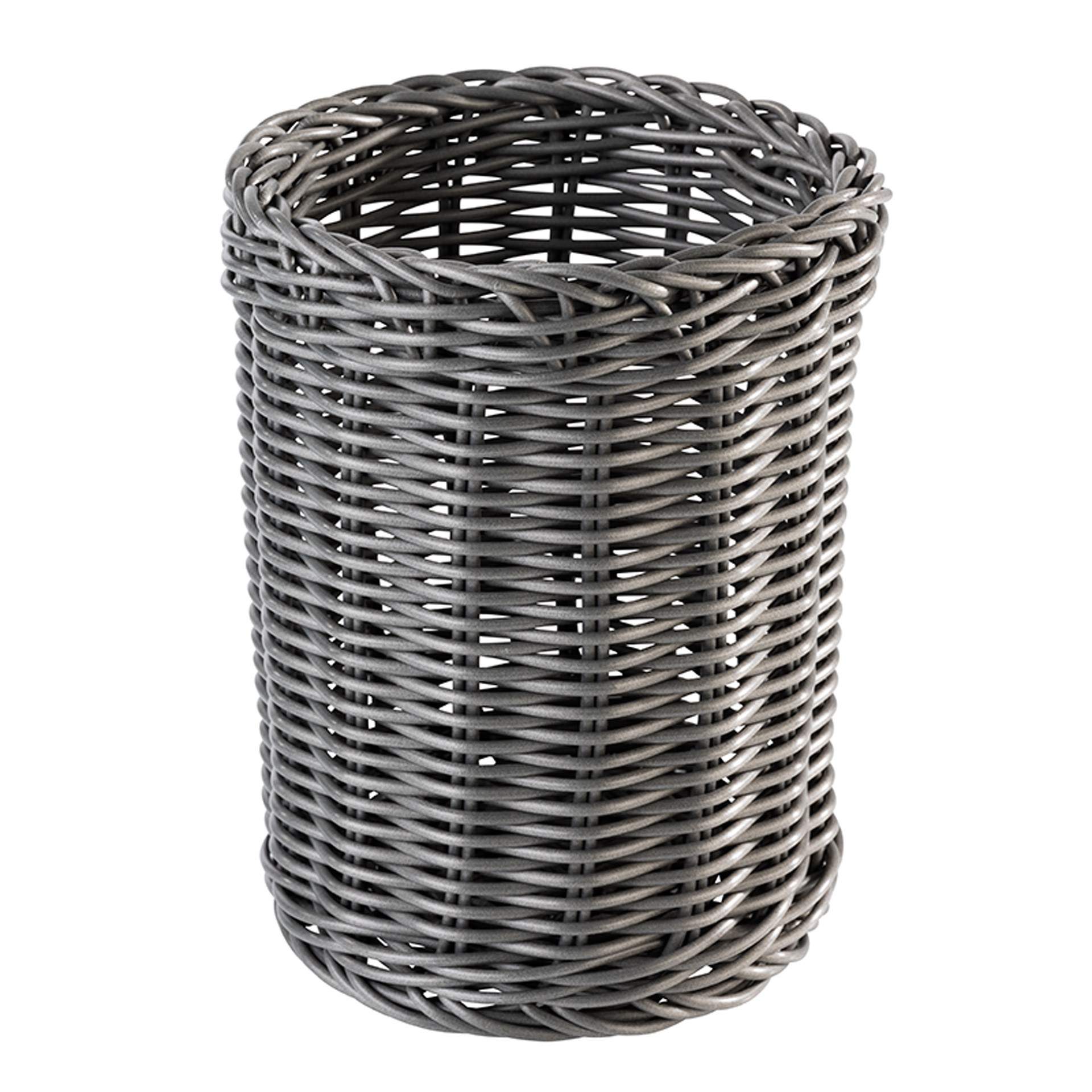 Besteckkorb - in Handarbeit geflochten - Serie Economic - anthrazit - Abm. 15,0 cm - Ø 12,0 cm - Polypropylen - 40013-B