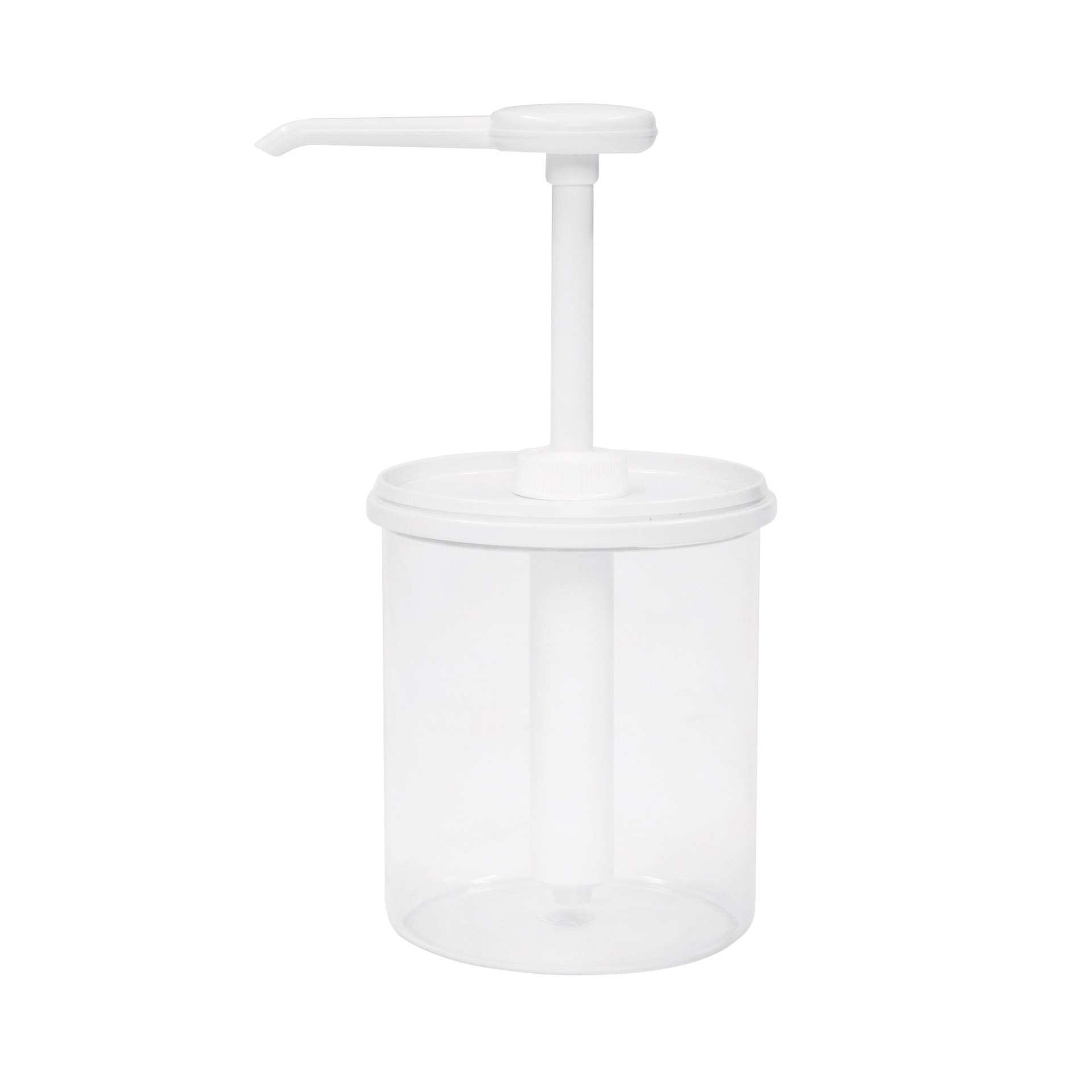Dosierspender - mit Druckknopf - transparent - rund - Höhe 24,0 cm - Ø 11,5 cm - Inhalt 1,0 l - Polystyrol - 152922-C