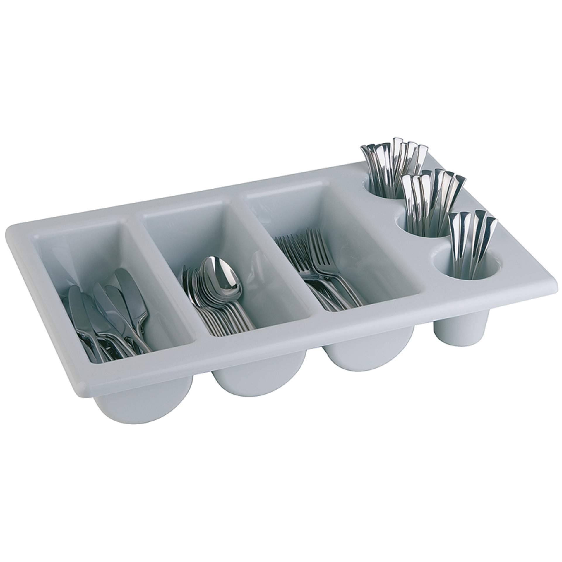 Besteckkasten - grau - GN 1/1 (530 x 325 mm) - 10 mm - Polypropylen - 11960-B