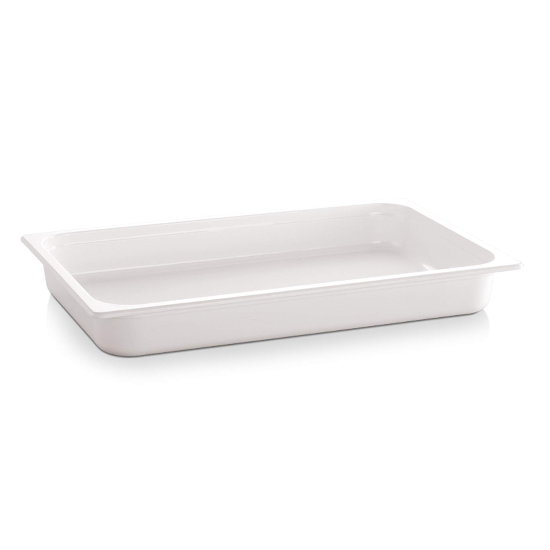 GN-Behälter - mit Stapelnocke - Serie Eco Line - weiß - Inhalt 10,6 l - GN 1/1 (530 x 325 mm) - 100 mm - Melamin - 84300-B