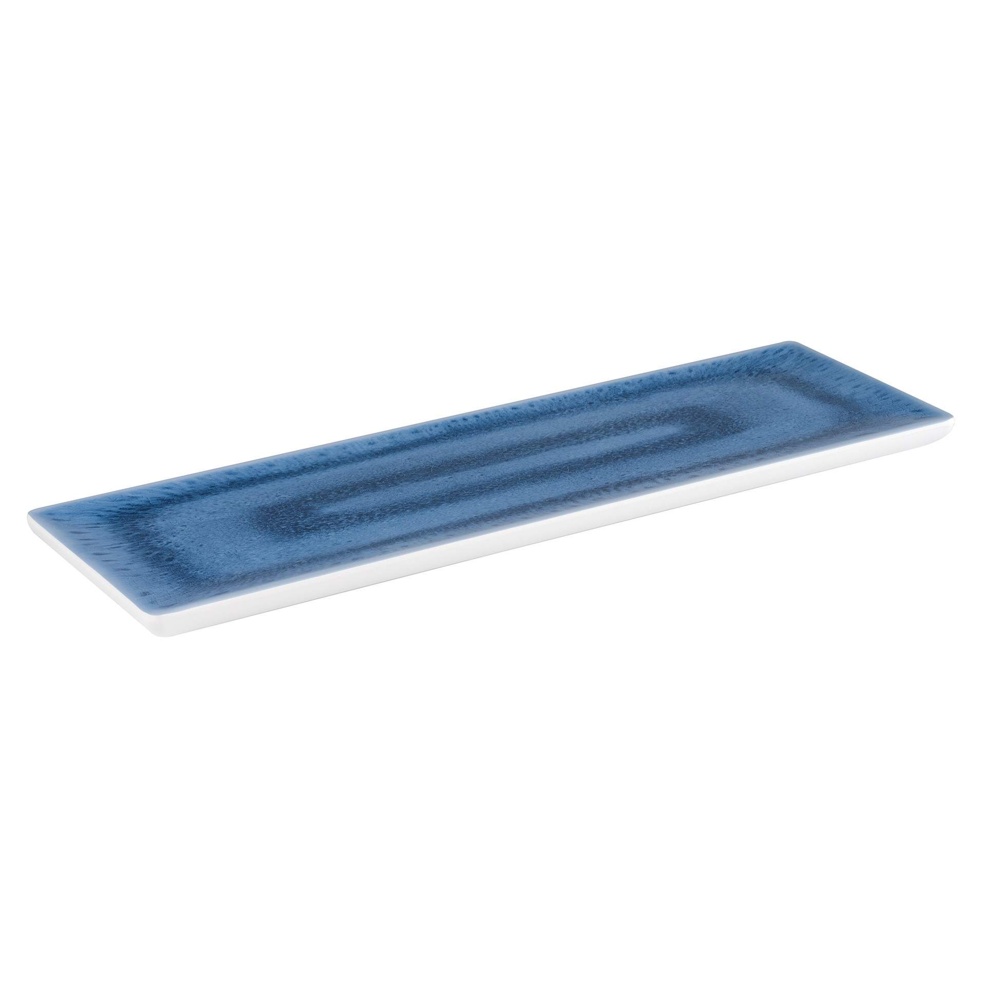 GN-Tablett - Serie Blue Ocean - weiß / blau - rechteckig - GN 2/4 (530 x 162 mm) - 20 mm - Melamin - 84673-B