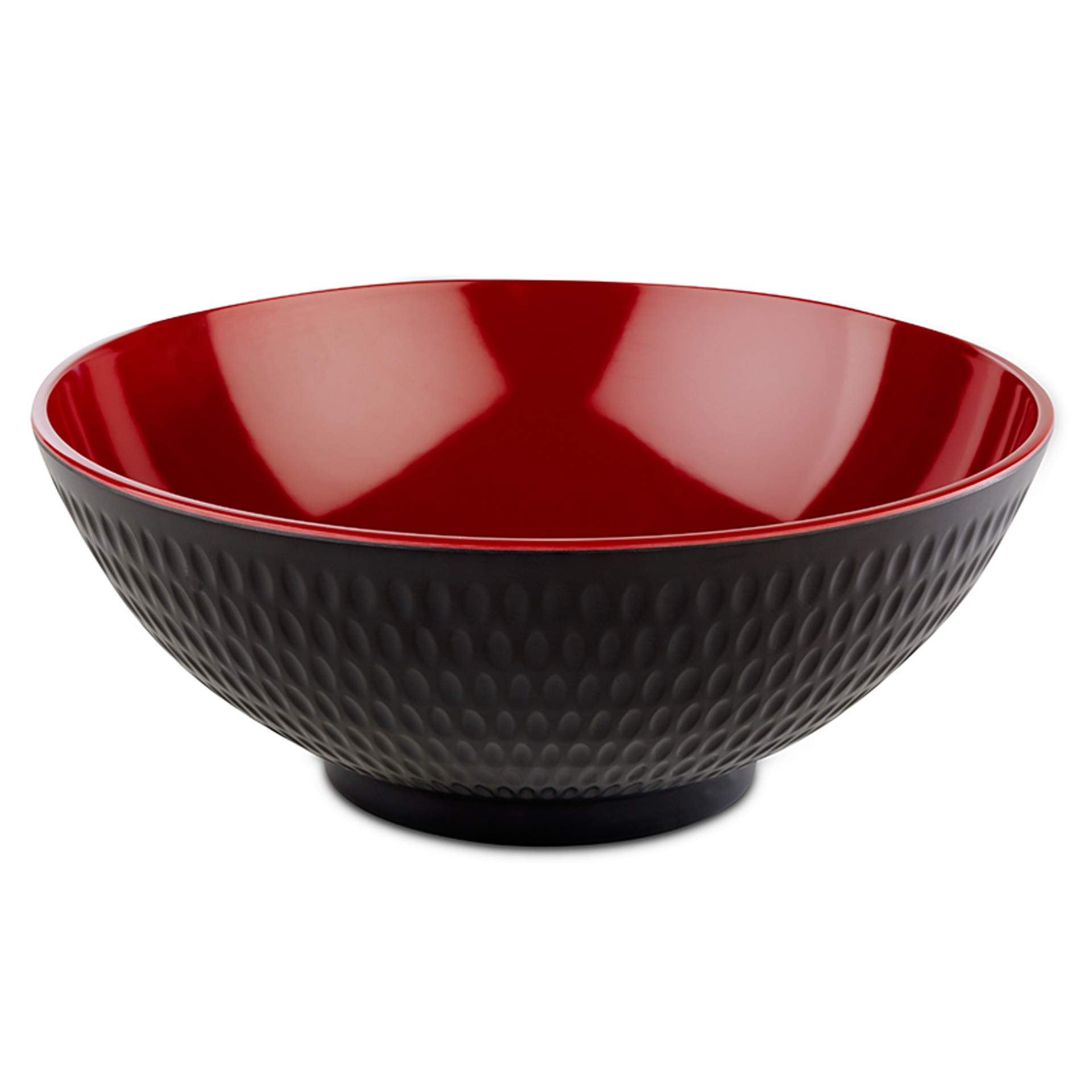 Schale - beidseitig farbig - Serie Asia Plus - rot / schwarz - Abm. 9,5 cm - Ø 24,0 cm - Inhalt 2,2 l - Melamin - 15421-B